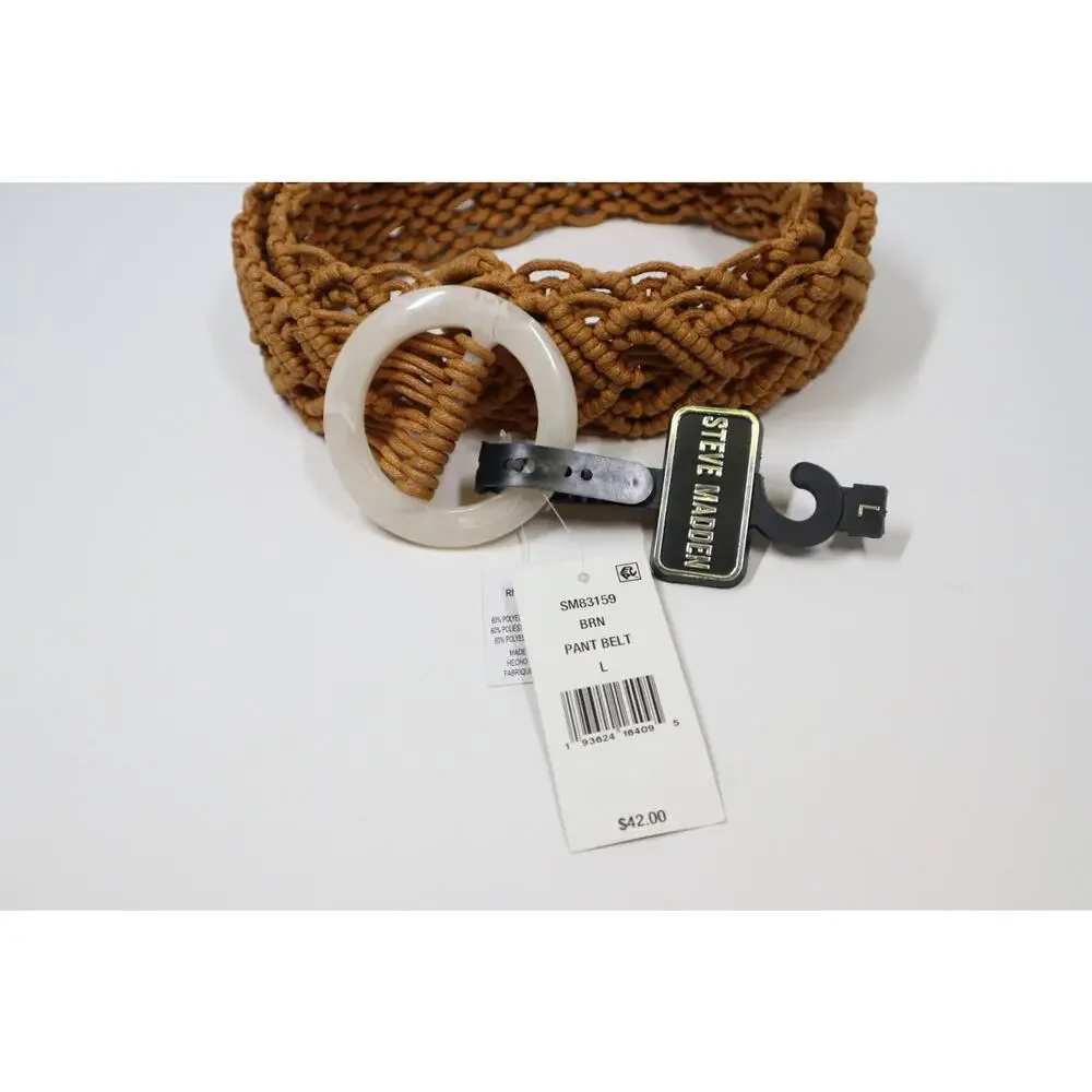 Steve Madden Brown Woven Pant‎ Belt Size L